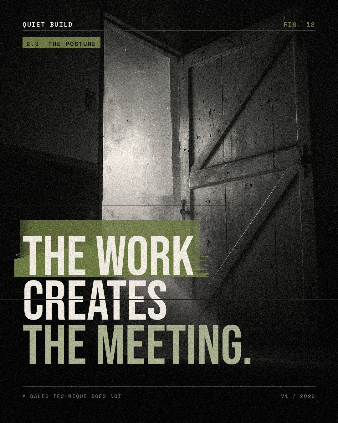 The work goes first