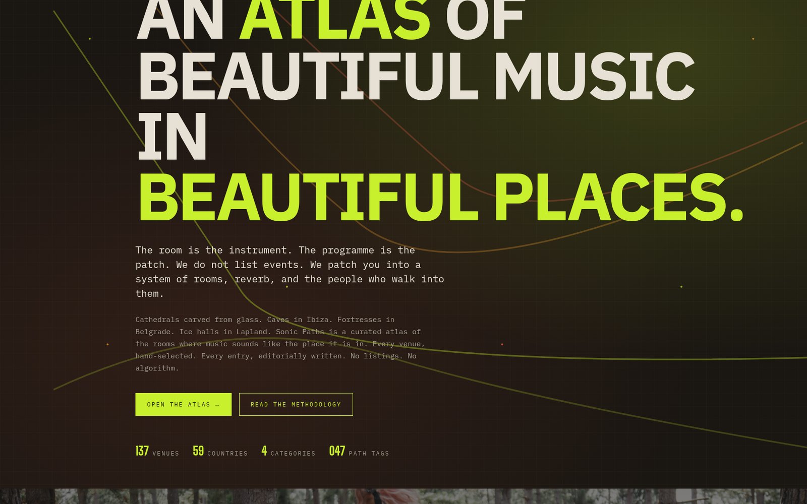 Sonic Paths editorial atlas of music venues website home page